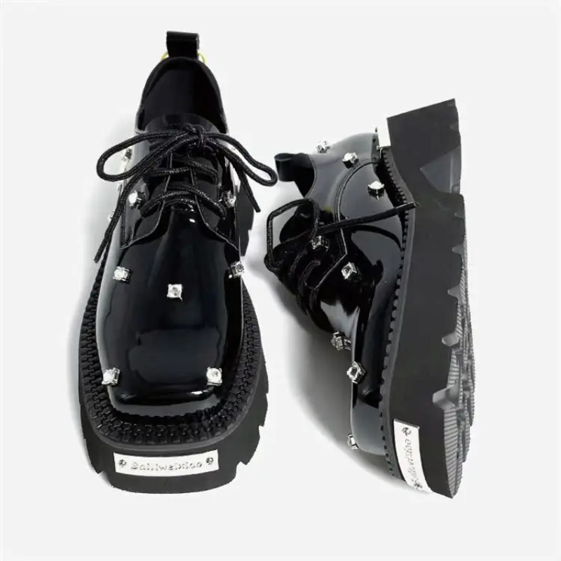 Sneakers - Mulheres mocassins plataforma de cristal chunky