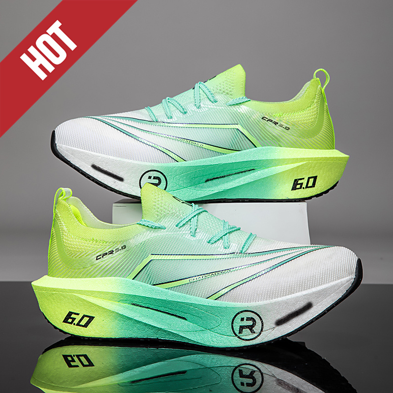 Breathable Mesh Athletic Shoes - Tênis de Corrida com Placa de